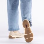 Womens comfortable openwork shoes, beige, Rieker 55960-60 - Image 6