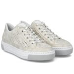 Womens comfortable, soft, beige openwork shoes Rieker L8849-60 - Image 2