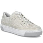 Womens comfortable, soft, beige openwork shoes Rieker L8849-60