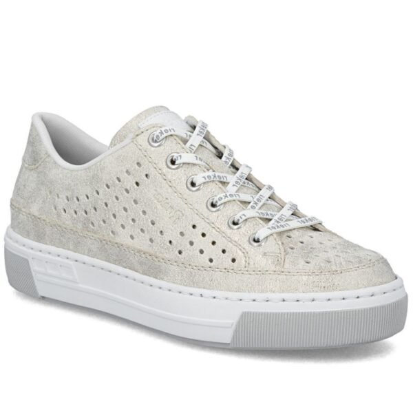 Womens comfortable, soft, beige openwork shoes Rieker L8849-60