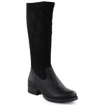 Womens leather ankle boots with insulated sole, black Rieker 9551