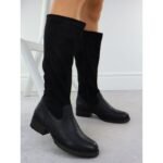 Womens leather ankle boots with insulated sole, black Rieker 9551 - Image 4