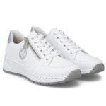 Womens leather shoes, sneakers, white Rieker N6508-80 - Image 2
