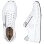 Womens leather shoes, sneakers, white Rieker N6508-80 - Image 3