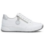 Womens leather shoes, sneakers, white Rieker N6508-80 - Image 4