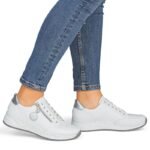 Womens leather shoes, sneakers, white Rieker N6508-80 - Image 6