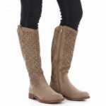 Womens openwork beige boots S.Barski HY61-8023 - Image 5