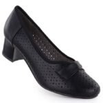Womens openwork black pumps Jezzi 233-12