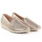 Womens openwork gold lords shoes Jezzi RMR1628 - Image 4