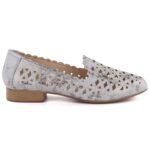 Womens openwork gray and silver shoes Jezzi ASA222 - Image 2