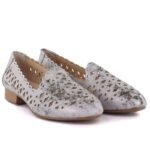 Womens openwork gray and silver shoes Jezzi ASA222 - Image 4