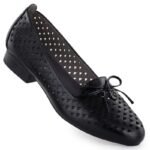 Womens openwork lords shoes black Jezzi 222-5
