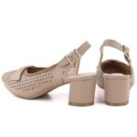 Womens openwork pumps with a strap, beige Jezzi ASA212-8 - Image 4