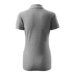 Womens Pique Polo Free Polo Shirt (Dark Gray Melange) - Image 3