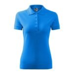 Womens Pique Polo Shirt (snorkel blue) - Image 2