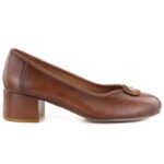 Womens pumps, brown block heels, Potocki SZ12788 - Image 2