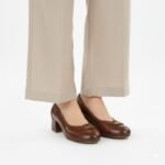 Womens pumps, brown block heels, Potocki SZ12788 - Image 5