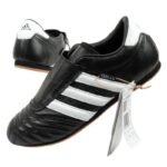 Adidas Womens Taekwondo Sports Shoes Black Leather Slip-On