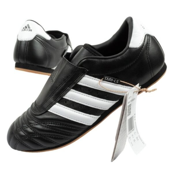 Adidas Womens Taekwondo Sports Shoes Black Leather Slip-On