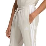 Mens adidas 3-Stripes Tricot Regular Tapered Pants Beige JY7721 - Image 4
