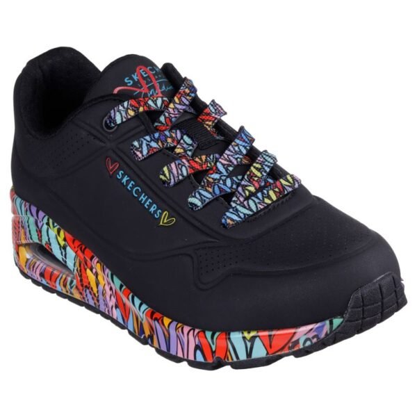 Skechers womens sneakers UNO RAVAGED LOVE 177918 BKMT