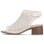 Womens beige leather closed sandals Remonte Rieker R8777-60 - Image 3