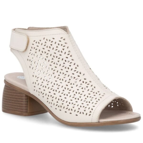 Womens beige leather closed sandals Remonte Rieker R8777-60