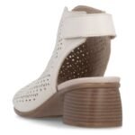 Womens beige leather closed sandals Remonte Rieker R8777-60 - Image 4
