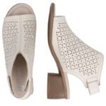 Womens beige leather closed sandals Remonte Rieker R8777-60 - Image 6