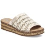 Womens beige wedge sandals Rieker 629X8-60