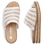 Womens beige wedge sandals Rieker 629X8-60 - Image 4