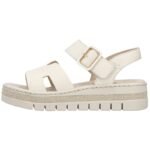 Womens beige wedge sandals Rieker V4952-60 - Image 4