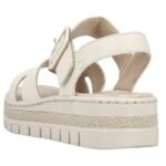 Womens beige wedge sandals Rieker V4952-60 - Image 5