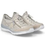 Womens sports shoes, openwork gold, Rieker L3252-92 - Image 4