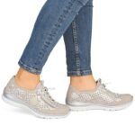 Womens sports shoes, openwork gold, Rieker L3252-92 - Image 6