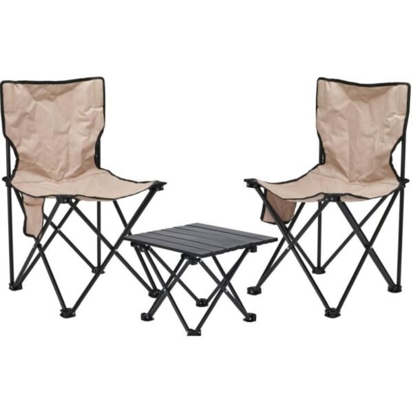 3-in-1 FOLDABLE TRAVEL SET: TABLE AND 2 CHAIRS REDCLIFFS BEIGE