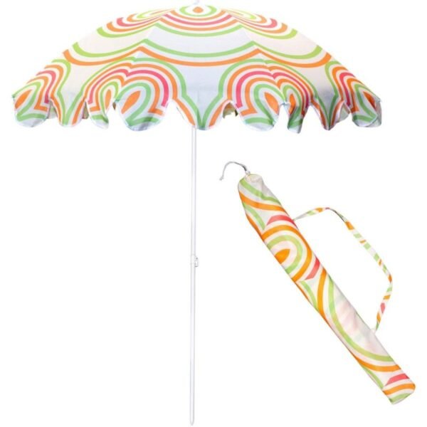 BEACH AND GARDEN UMBRELLA 160 CM ORANGE GREEN