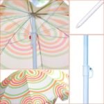 BEACH AND GARDEN UMBRELLA 160 CM ORANGE GREEN - Image 3