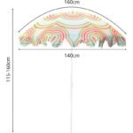 BEACH AND GARDEN UMBRELLA 160 CM ORANGE GREEN - Image 4