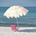 BEACH AND GARDEN UMBRELLA 160 CM ORANGE GREEN - Image 5