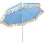 BEACH AND GARDEN UMBRELLA WITH FRINGE 174 CM BLUE - Image 3