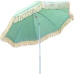 BEACH AND GARDEN UMBRELLA WITH FRINGE 174 CM GREEN - Image 3