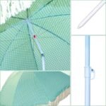 BEACH AND GARDEN UMBRELLA WITH FRINGE 174 CM GREEN - Image 4