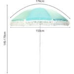 BEACH AND GARDEN UMBRELLA WITH FRINGE 174 CM GREEN - Image 5