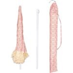 BEACH AND GARDEN UMBRELLA WITH FRINGE 174 CM RED - Image 2