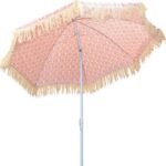 BEACH AND GARDEN UMBRELLA WITH FRINGE 174 CM RED - Image 3