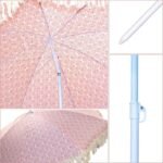 BEACH AND GARDEN UMBRELLA WITH FRINGE 174 CM RED - Image 4