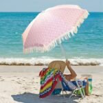 BEACH AND GARDEN UMBRELLA WITH FRINGE 174 CM RED - Image 6