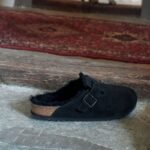 Birkenstock Boston Shearling Black Womens Wool Insulated Clogs in Suede Leather Narrow (0259883) - Image 4