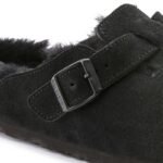 Birkenstock Boston Shearling Black Womens Wool Insulated Clogs in Suede Leather Narrow (0259883) - Image 5